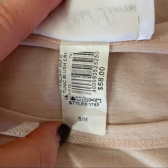 50% OFF Lost Petal Linens Top Tunic Cross Oversized Pink - Picture 6 of 6